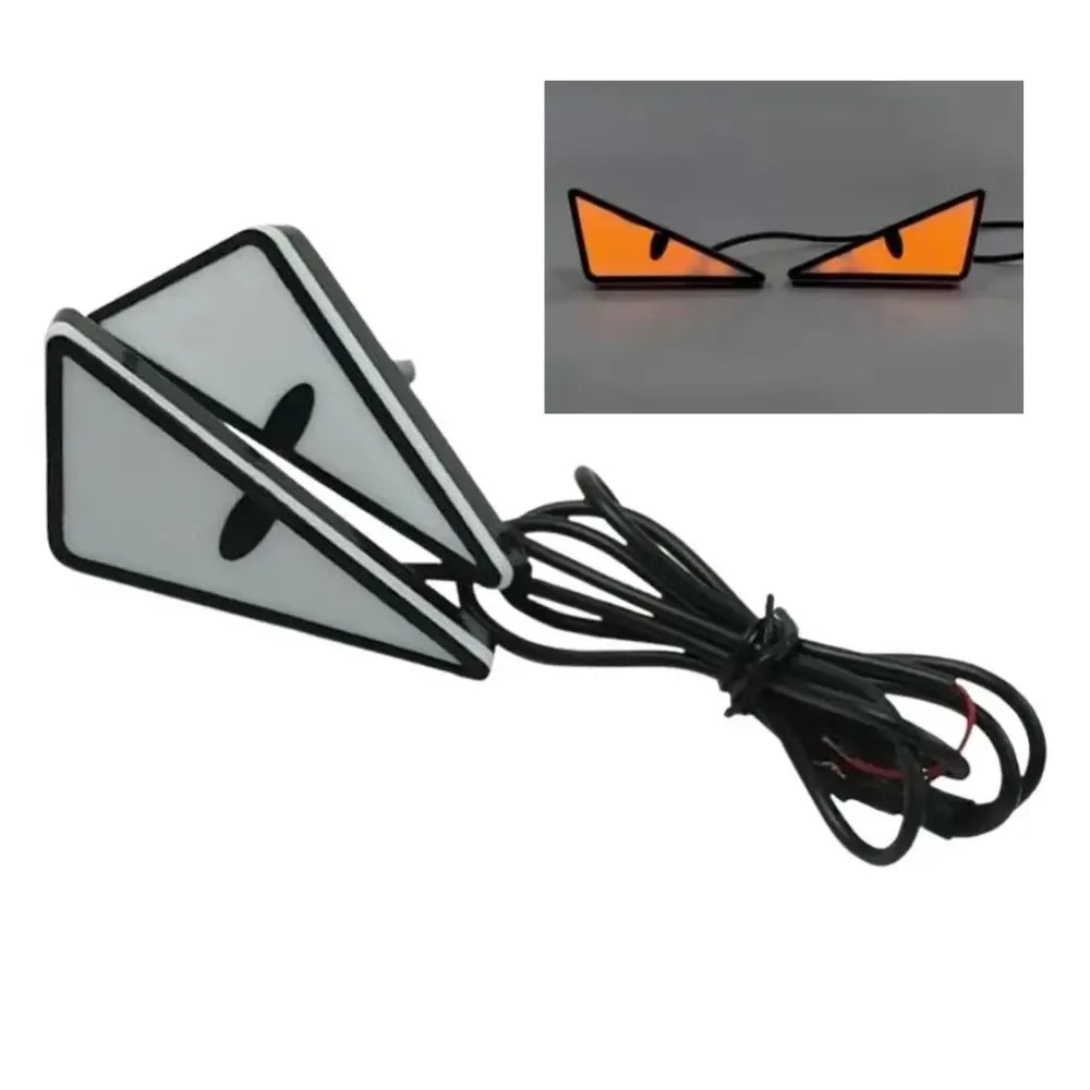 2Pcs LED Devil Eyes Light Demon Eyes Headlight Motorcycle Mini Turn Signal Flasher Tail Lamp Auto Decoration Lights Accessories