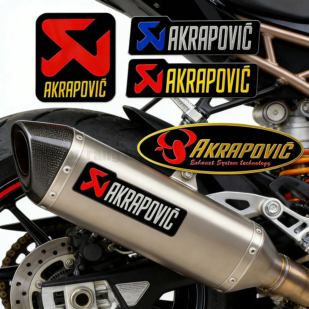 Adesivos de Metal para Escapamento de Motocicleta Akrapovic, Emblemas de Alumínio, Decalques de Logotipo para Silenciador de Moto, Acessórios para Motocicletas