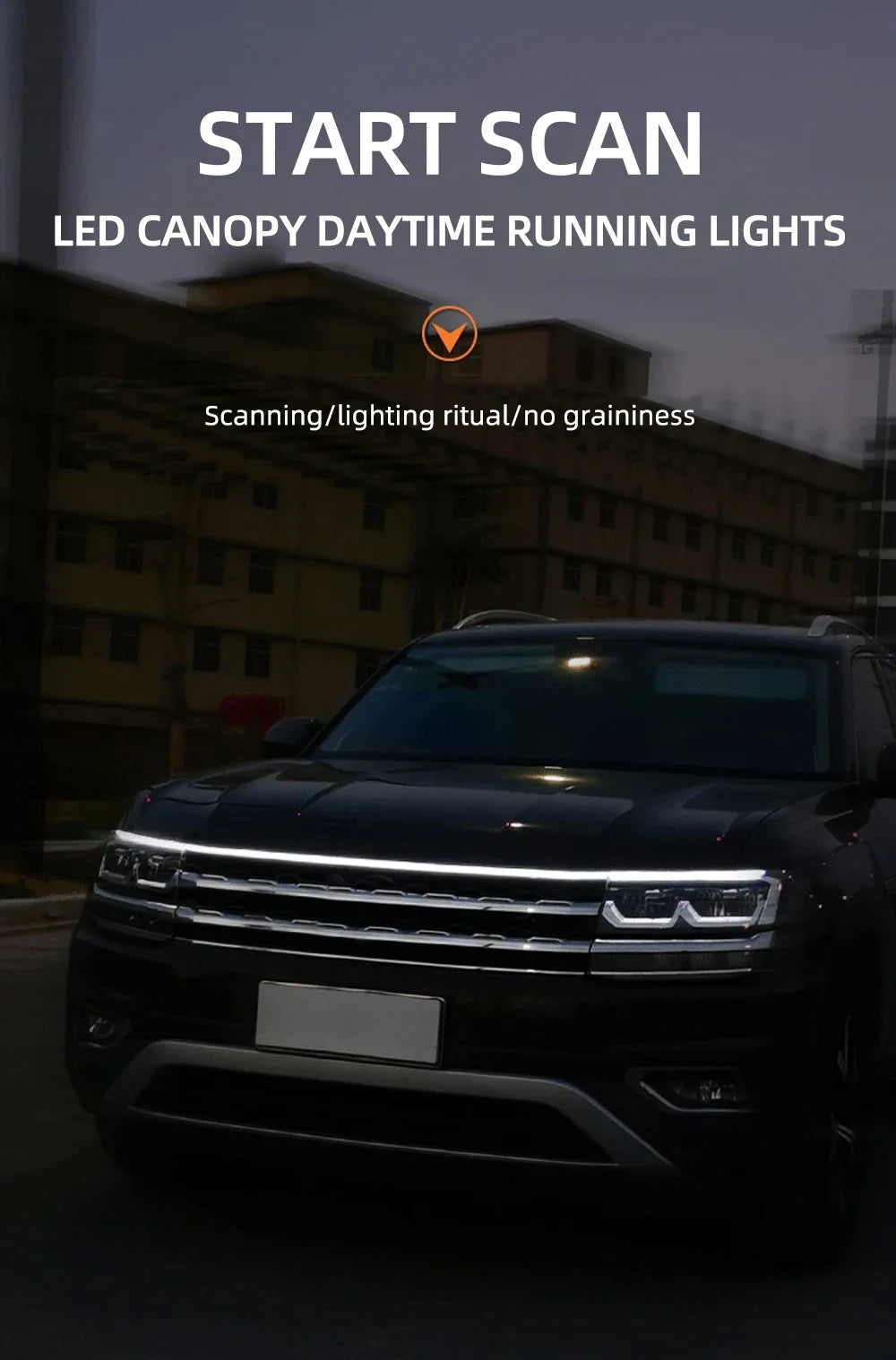LED  Car Daytime Running Light DRL With Turn Signal Lamp Car Hood Decorative Light Strip With Start Scan Meteor Dynamic 12V New