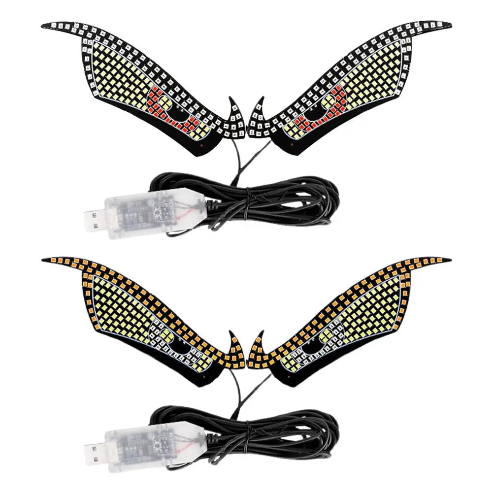 Car LED Decorative Lights Creative RGB Dynamic Truck Devil Eye Light LED Display Multi-Mode Demon Eye Waterproof Dustproof Light
