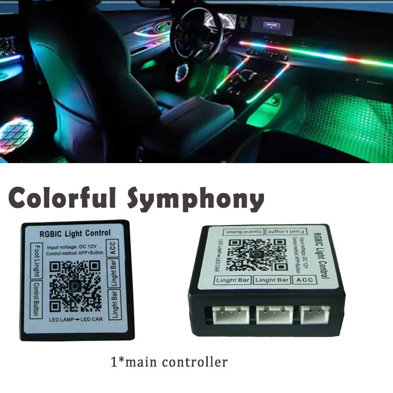 18 in 1 Symphony RGB Atmosphere Light Parts 20CM 35CM 75CM 110CM Light Strip Speaker Foot Lamp storage Light Main Sub Controller