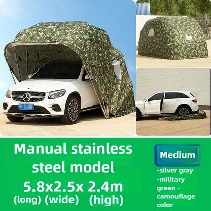 Carport Dobrável Automático Personalizado de Qualquer Tamanho, Abrigo Impermeável para Carros, Garagem Móvel, Abrigo Externo para Estacionamento, Tecido Oxford Durável