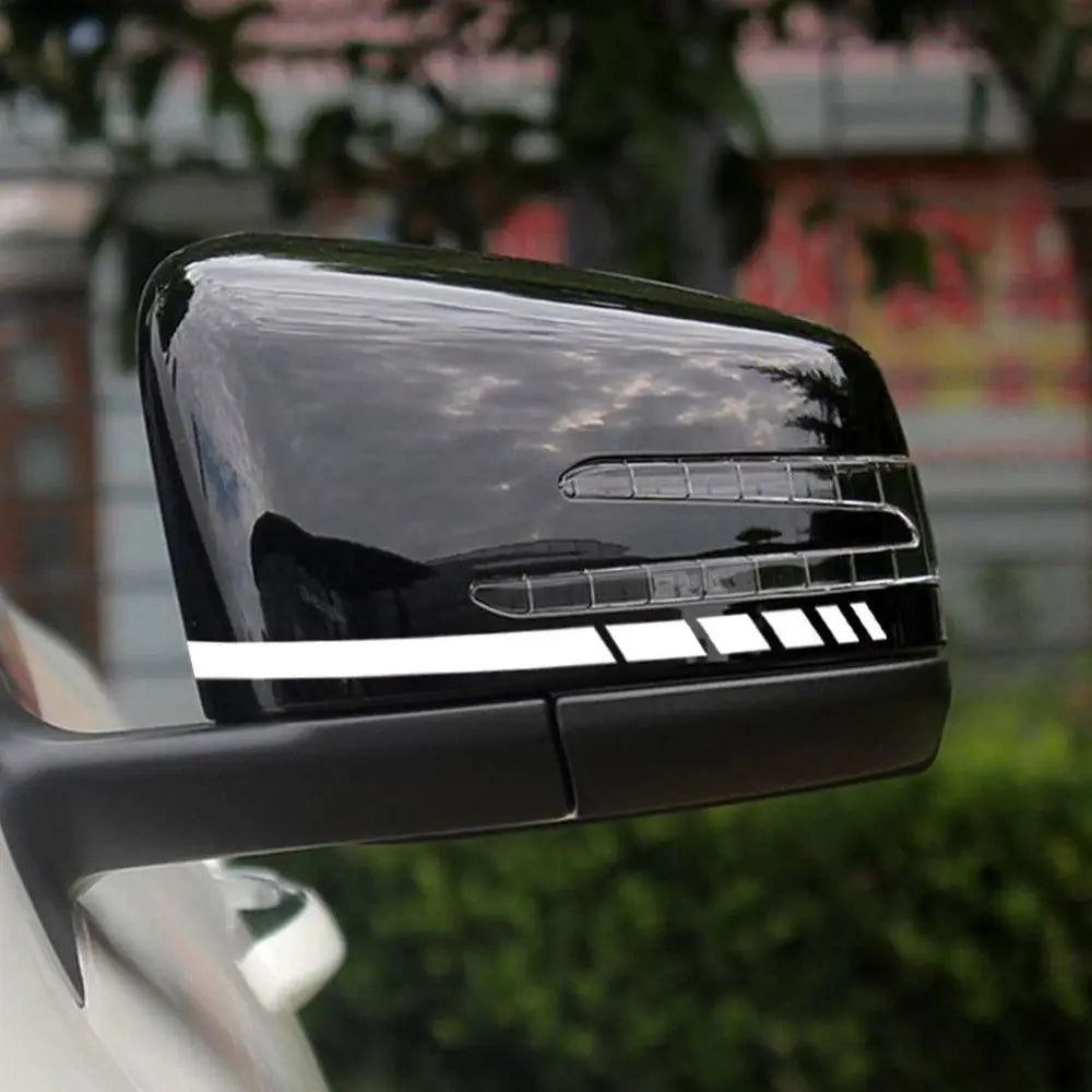 Espelho Retrovisor Side Adesivo, Vinyl Stripe Emblema, Decalque do carro, Acessórios de Decoração do carro, Preto, Branco, Vermelho, Azul, 20x0.7cm, 4pcs por conjunto