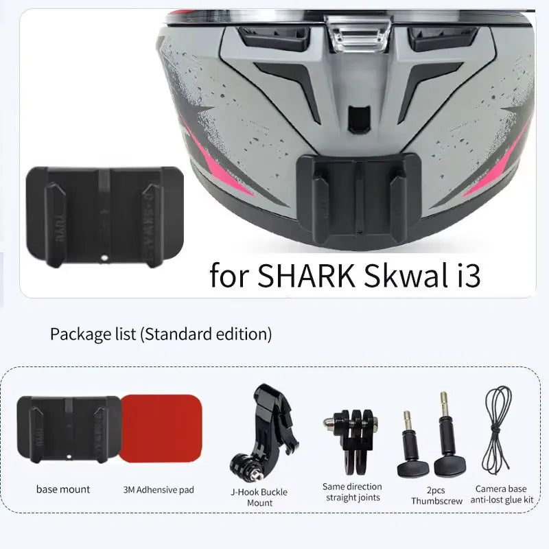 Para tubarão d skwal i3 personalizado capacete da motocicleta queixo montagem para gopro12 11 10 insta360x4 x3 ace pro dji ação 5pro 4 3 câmera