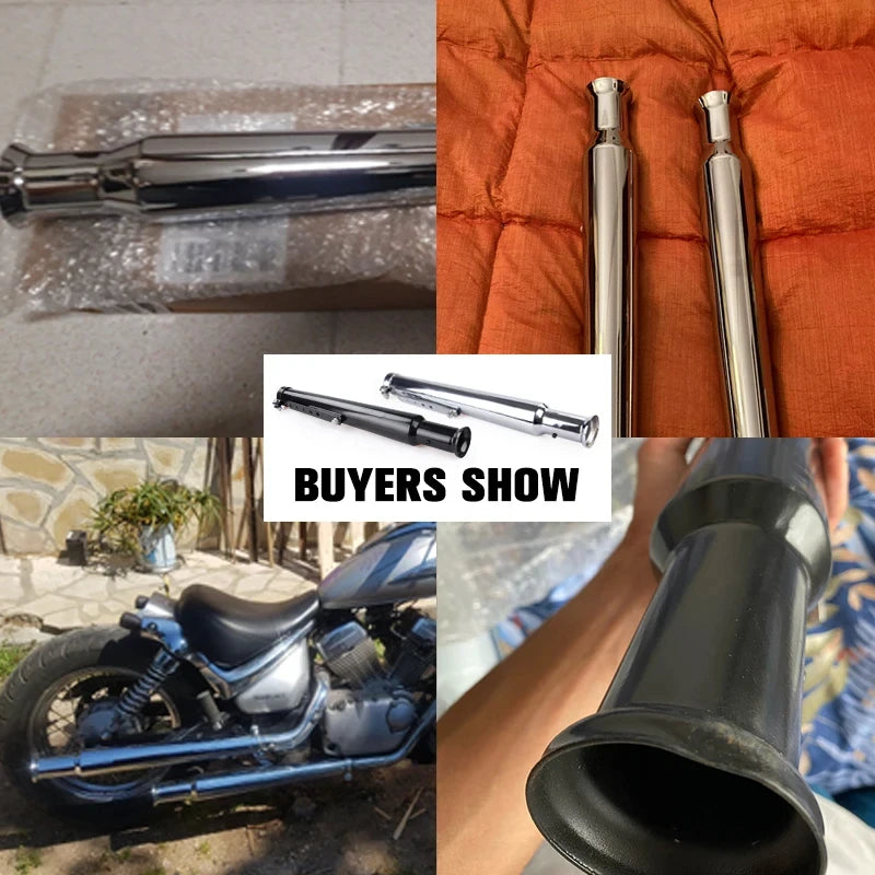 Silenciador de escapamento universal para motocicleta, retrô, vintage, clássico, galvanoplastia, escape moto para cg125 sr400 cb500 vt500 cm300 500 cafe