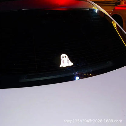 Adesivo Decorativo de Halloween com Fantasma Brilhante, Criativo e Personalizado para Carro e Motocicleta, Padrão Engraçado para Aplicar na Carroceria