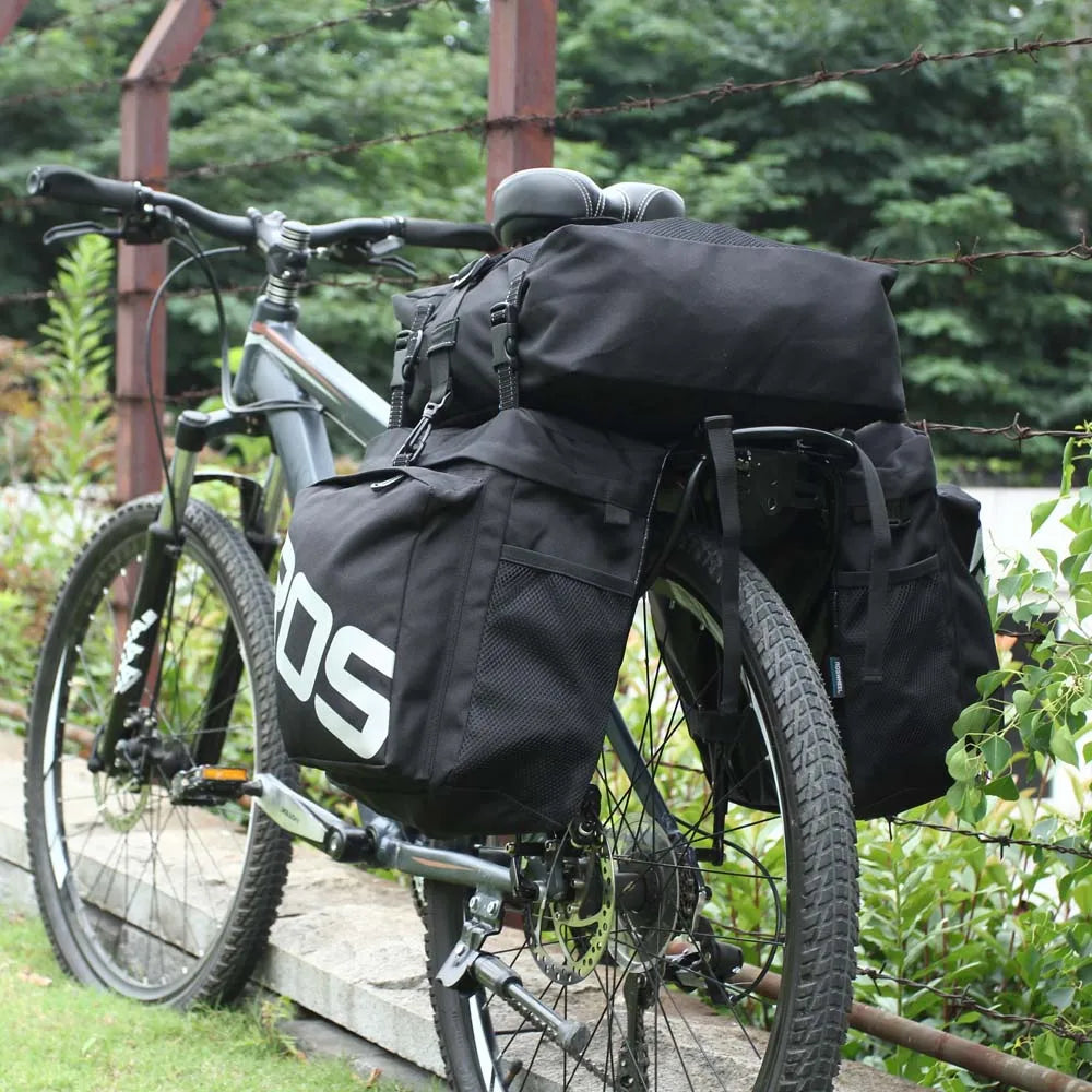 Multifunções Mountain Bike alforjes, Pannier bicicleta, Traseiro Saco Tronco, Capa de Chuva Impermeável, Estrada MTB, 3in 1