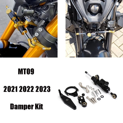 Suporte estabilizador para amortecedor de direção de motocicleta, suporte para yamaha mt 09 mt09 sp 2021 2022 2023, acessórios de segurança para oscilação de velocidade