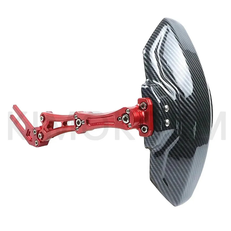 Motocicleta e bicicleta ajustável imitação de fibra carbono liga alumínio roda traseira fender paralama extensor universal acessórios