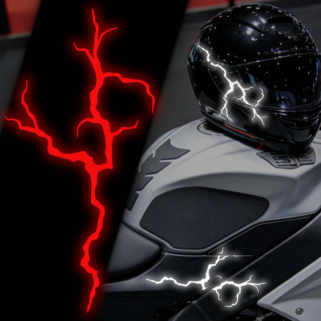 2 Adesivos Refletivos para Capacete de Moto, Impermeáveis, para Tanque de Combustível de Moto, Decalques de Vinil Autoadesivos para Modificação DIY