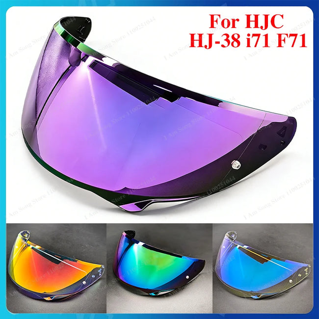 Lente de Viseira para Capacete de Motocicleta HJC HJ-38 I71 F71 - Substituição Anti-UV, Anti-Risco, À Prova de Poeira e Protetor Contra Vento - Acessórios para Motocicleta