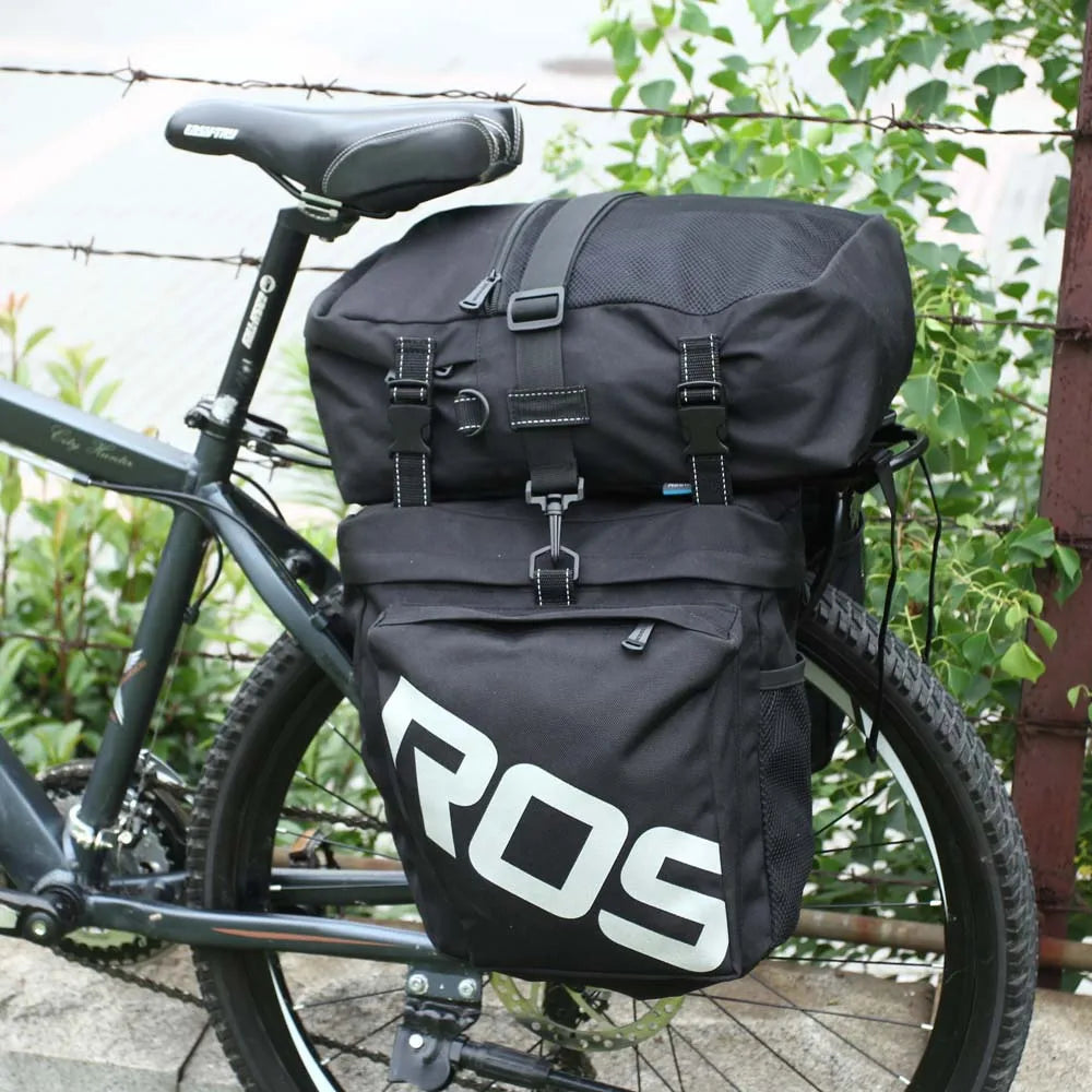 Multifunções Mountain Bike alforjes, Pannier bicicleta, Traseiro Saco Tronco, Capa de Chuva Impermeável, Estrada MTB, 3in 1