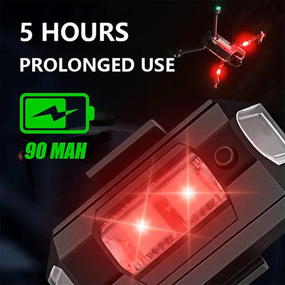 Luz estroboscópica universal para motocicleta, lâmpada de aviso usb para carro, led, anti-colisão, drone, voo noturno, mini luz de sinal piscante