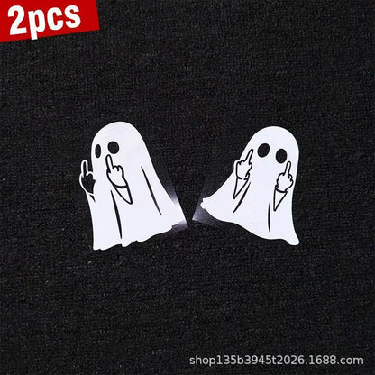 Adesivo Decorativo de Halloween com Fantasma Brilhante, Criativo e Personalizado para Carro e Motocicleta, Padrão Engraçado para Aplicar na Carroceria