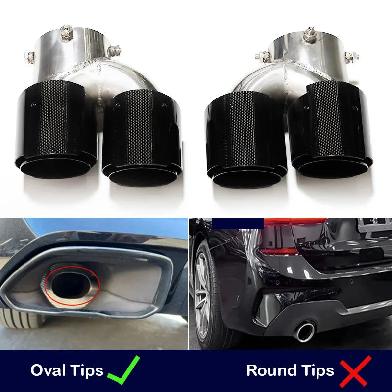 Ponta de escape de fibra de carbono quad para bmw g20 g21 m340i m240i g42 m440i m desempenho silenciador de escape ponta sistema de escape