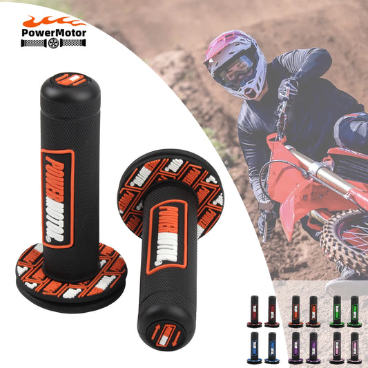 Manoplas de Guidão Universais de Borracha Gel para Motocicleta 24/22mm - Punhos de Freio para Motocross e Dirt Bike
