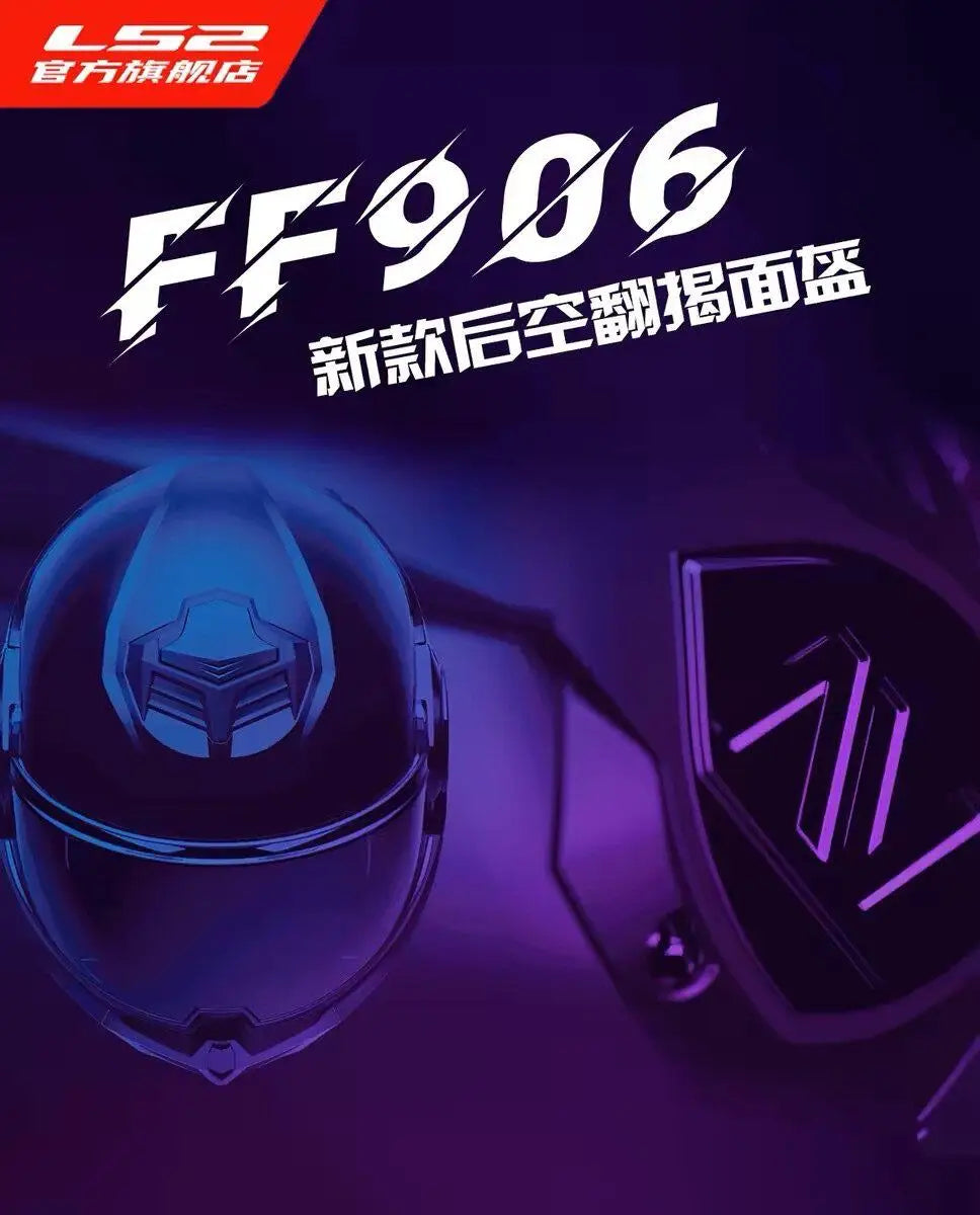 Capacete LS2 FF901 FF906 de fibra de carbono, abatível, com lente dupla, universal para motociclistas, homens e mulheres, para uso em motos durante todas as estações.