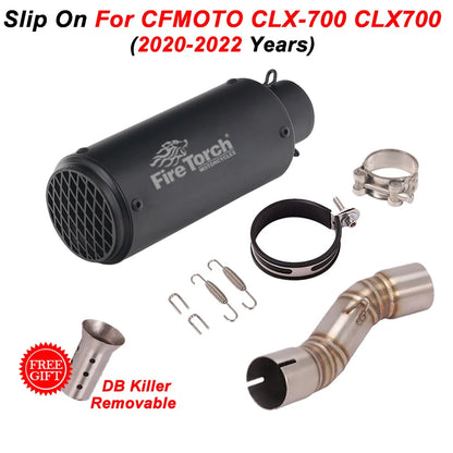 Sistemas de escape da motocicleta 51mm mid link tubo moto silenciador db assassino deslizamento para cfmoto CLX-700 clx700 clx 700 2020-2022