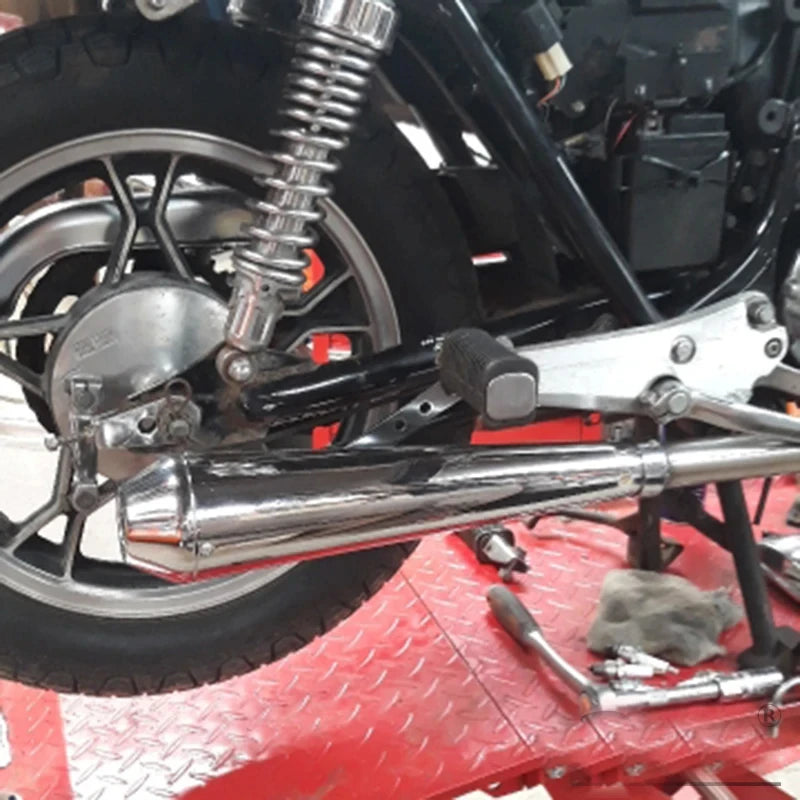 Silenciador de escapamento universal para motocicleta, retrô, vintage, clássico, galvanoplastia, escape moto para cg125 sr400 cb500 vt500 cm300 500 cafe
