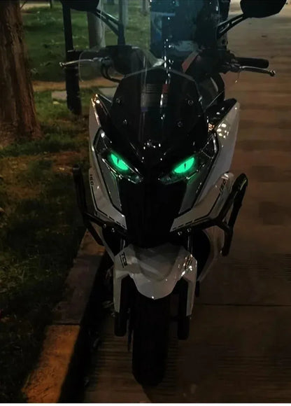 2 Adesivos Fluorescentes 3D Olho do Diabo para Motocicleta, Adesivos de Segurança que Refletem a Luz, Adesivos Decorativos Luminosos 3D Estereoscópicos