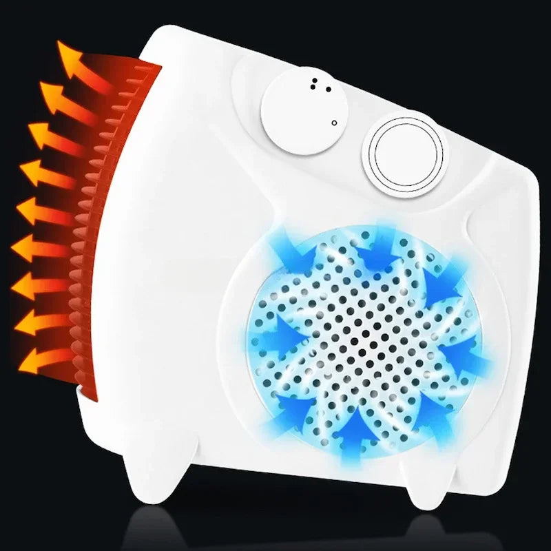 Aquecedor elétrico portátil, controle automático de temperatura, mini ventilador de mesa, aquecimento rápido, aquecedor de ar elétrico