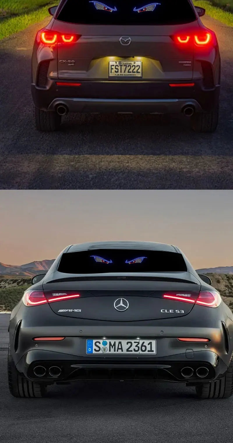 New Devil Eye Car LED Decorative Light Modified Kazilan Big Eye Light Personalized Decoration 11 Modes USB