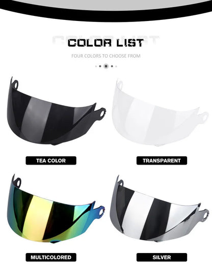 Uchoose lente do capacete da motocicleta facelift capacete lente especial espelho transparente preto cor espelho prata lente pacote