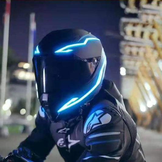 Faixa de luz para capacete, adesivo el, led, luz para capacete de motocicleta, acessórios noturnos, à prova d'água, luz fria