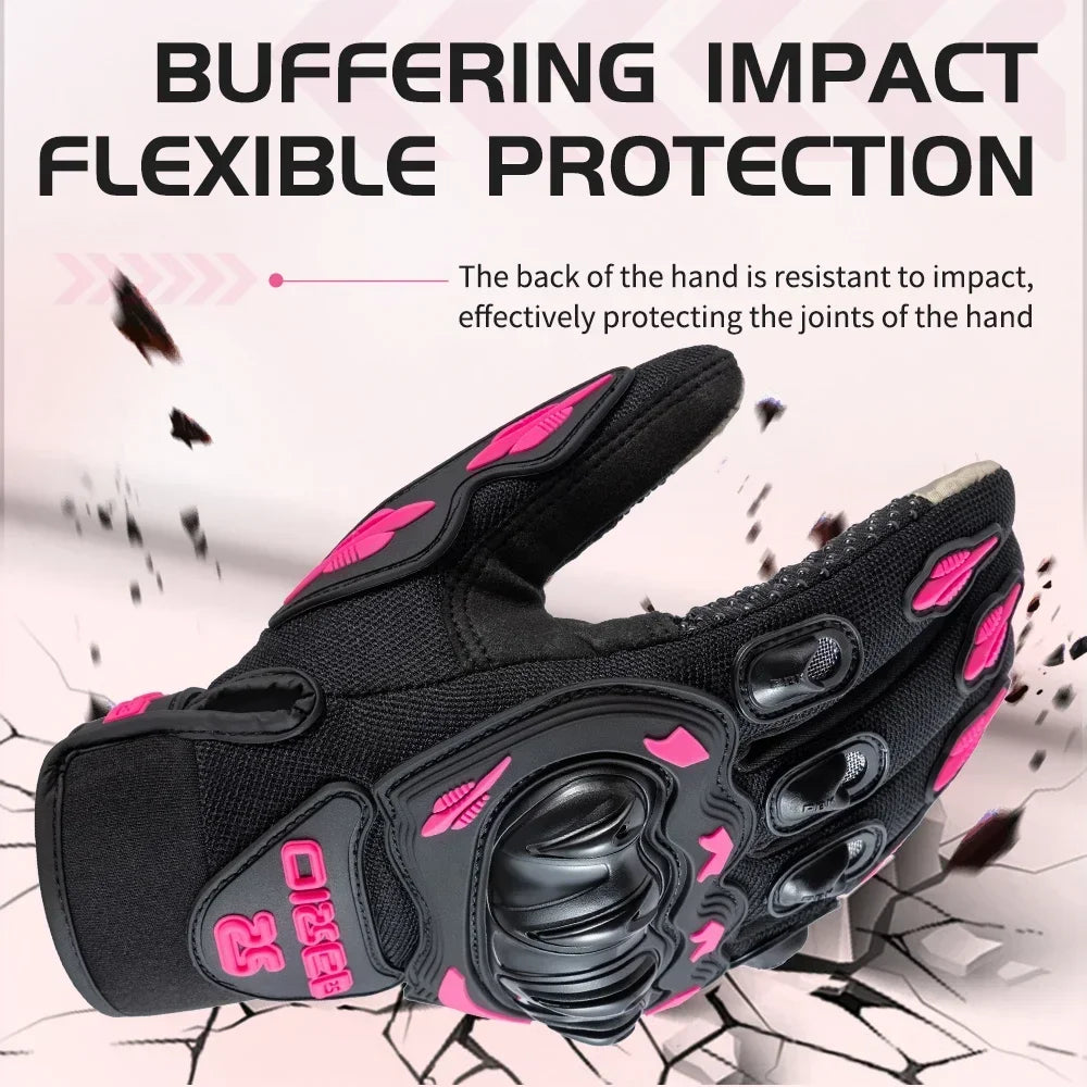 Luvas de Motocicleta com Tela Sensível ao Toque, Respiráveis, em Malha, para Verão, Motocross, Corrida, para Homens e Mulheres - Ventiladas e Leves