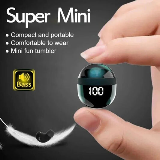 Sk18 mini fones de ouvido invisíveis sem fio bluetooth 5.3 fones baixo dormir com microfone cancelamento ruído hd