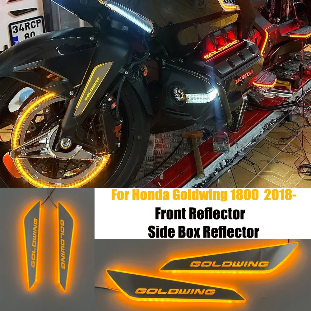 Goldwing 1800 goldwing1800 novos acessórios refletor dianteiro da motocicleta luzes led caixa lateral traseira refletor para honda gl1800 2018-
