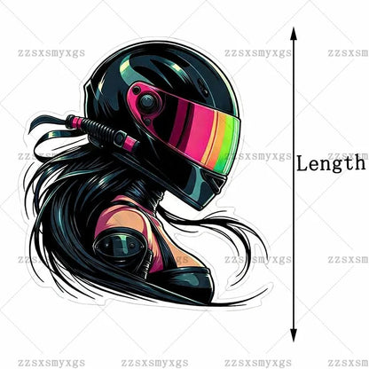 Adesivos de carro para meninas com tema escuro, adequados para corpo de carro, pára-brisa, capacete de motocicleta, porta-malas, decalque de vinil, acessórios de carro