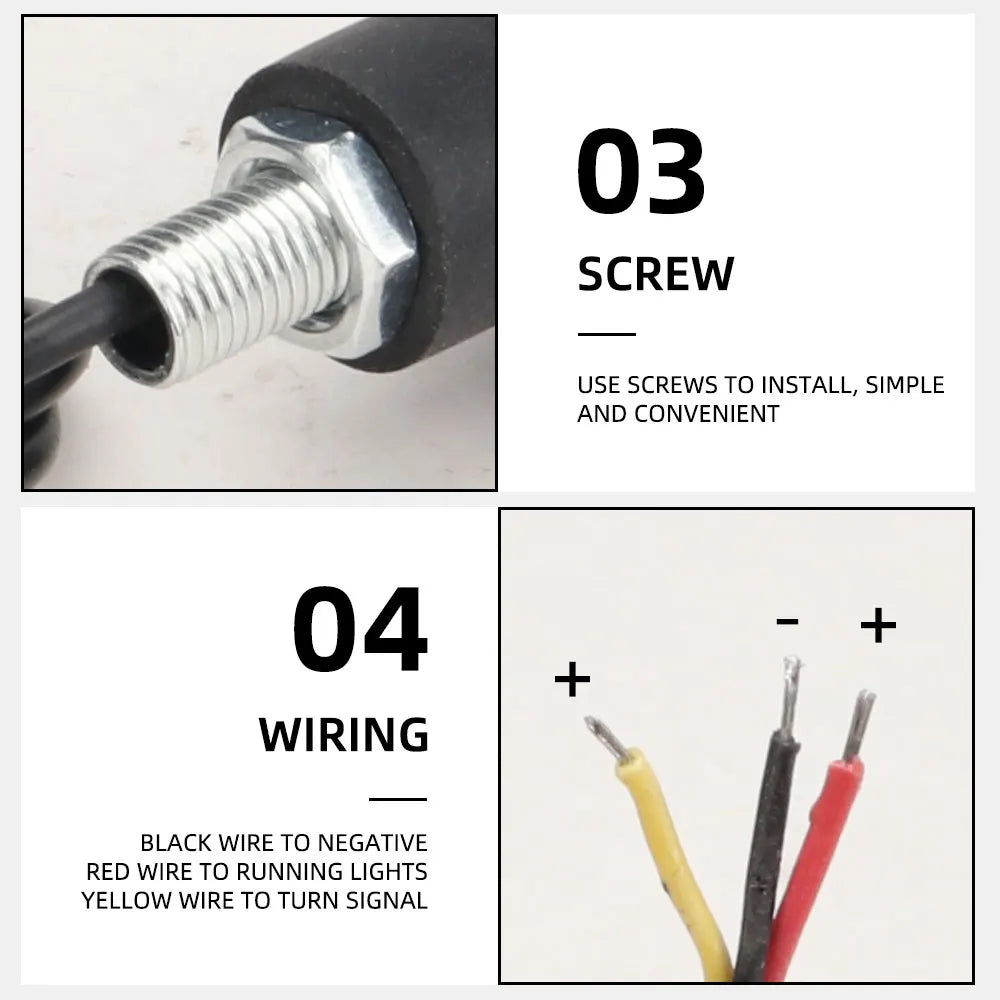 2 pçs motocicleta led lidar com barra de luz indicador final para sinal volta do carro led luz universal lidar com barra aperto plug lâmpada marcador lateral
