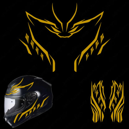 Acessórios de motocicleta adesivos de capacete decoração modificada para amarelo vermelho pantera preta abstrata