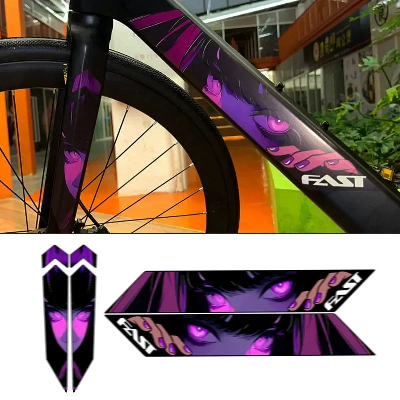 4 PÇS/SET Anime Ciclismo Adesivo, Alta Qualidade, À Prova D' Água, Ótimo para Bicicleta Notebook, Anime-Sport Decalque Personalizado Exclusivo