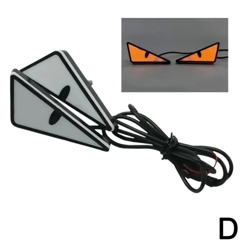 2Pcs LED Devil Eyes Light Demon Eyes Headlight Motorcycle Mini Turn Signal Flasher Tail Lamp Auto Decoration Lights Accessories