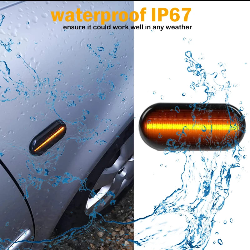 Indicador luminoso dinâmico do sinal de giro, marcador lateral, VW Bora, Golf 3, 4, MK4, Jette, Lupo, Passat Z2, 3BG, Polo SB6, SEAT, Ibiza, T5, 2 Pcs