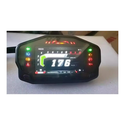Y79A_AD Universal Motocicleta Painel Tacômetro LCD Digital 12000rpm Velocímetro para 2-4 Cilindros Odômetro
