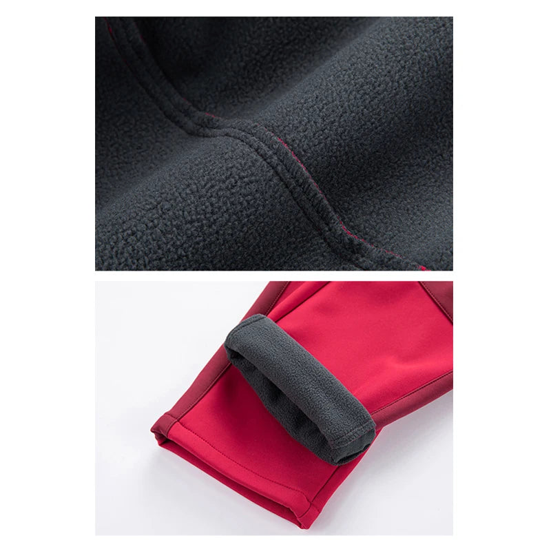 Trvlwego crianças calças trekking caminhadas ao ar livre softshell à prova de vento quente com forro lã chuva funcional esqui
