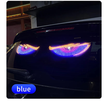 Luz LED RGB Olho do Diabo, 11 Modos, à Prova d'Água, Luz Traseira para Janela, Lâmpada Decorativa Universal para Veículos com Modos de Flash.
