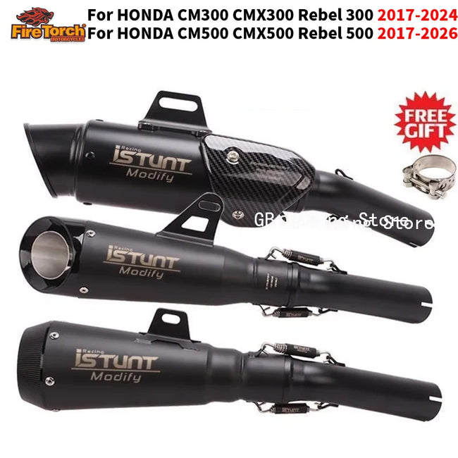 Sistema de Escape para Motocicleta HONDA Rebel CM CMX 300 500 S SE Touring E-Clutch 2017 - 2027 com Silenciador