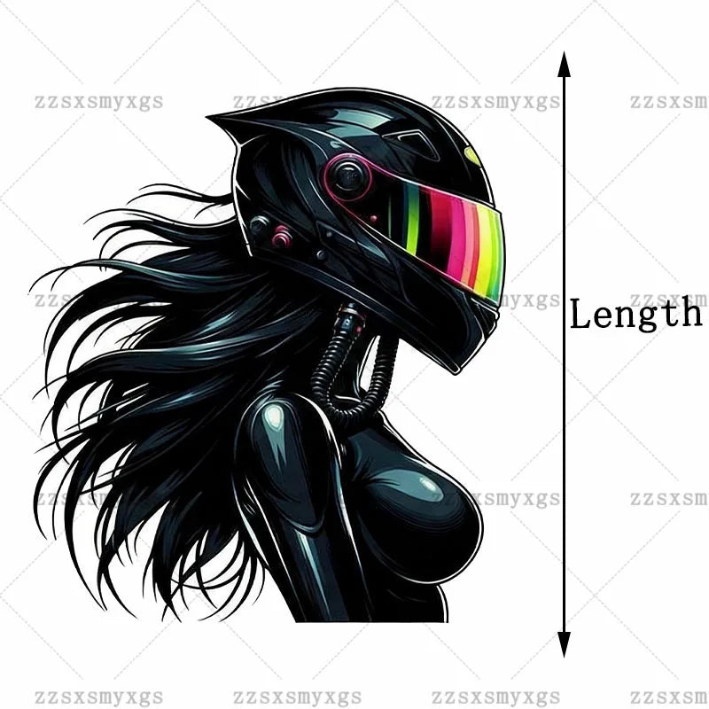 Adesivos de carro para meninas com tema escuro, adequados para corpo de carro, pára-brisa, capacete de motocicleta, porta-malas, decalque de vinil, acessórios de carro