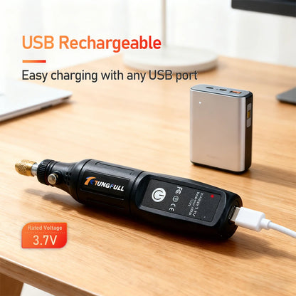 Ferramenta rotativa mini sem fio, furadeira elétrica, caneta de gravação recarregável por USB, para uso manual, polimento, perfuração, entalhe e trabalhos de bricolagem.
