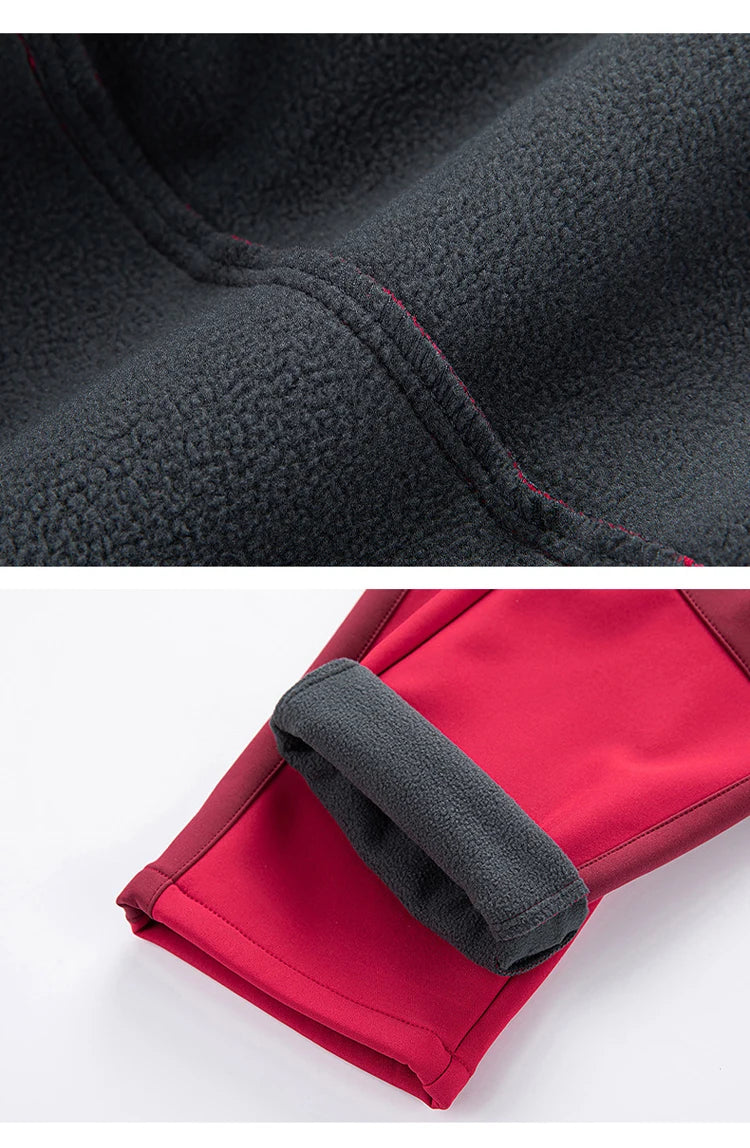 Trvlwego crianças calças trekking caminhadas ao ar livre softshell à prova de vento quente com forro lã chuva funcional esqui