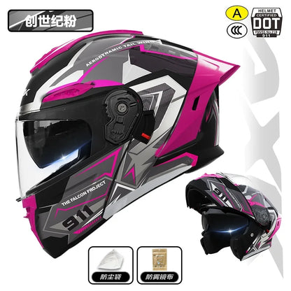 Capacete de motocicleta com certificação 3C&DOT, masculino e feminino, modular, quente para o inverno, quatro estações, capacete de segurança para scooter elétrica