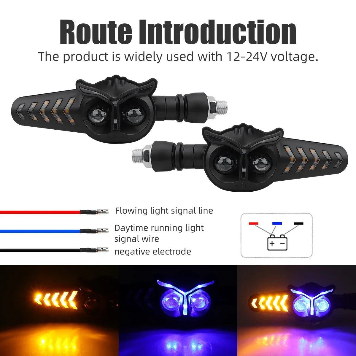 Luz de Sinalização LED para Motocicleta 2PCS 12V 24V, Lâmpada Indicadora de Pisca Segura, Lâmpada de Freio Traseira, Lâmpada Decorativa DRL para YAMAHA Honda