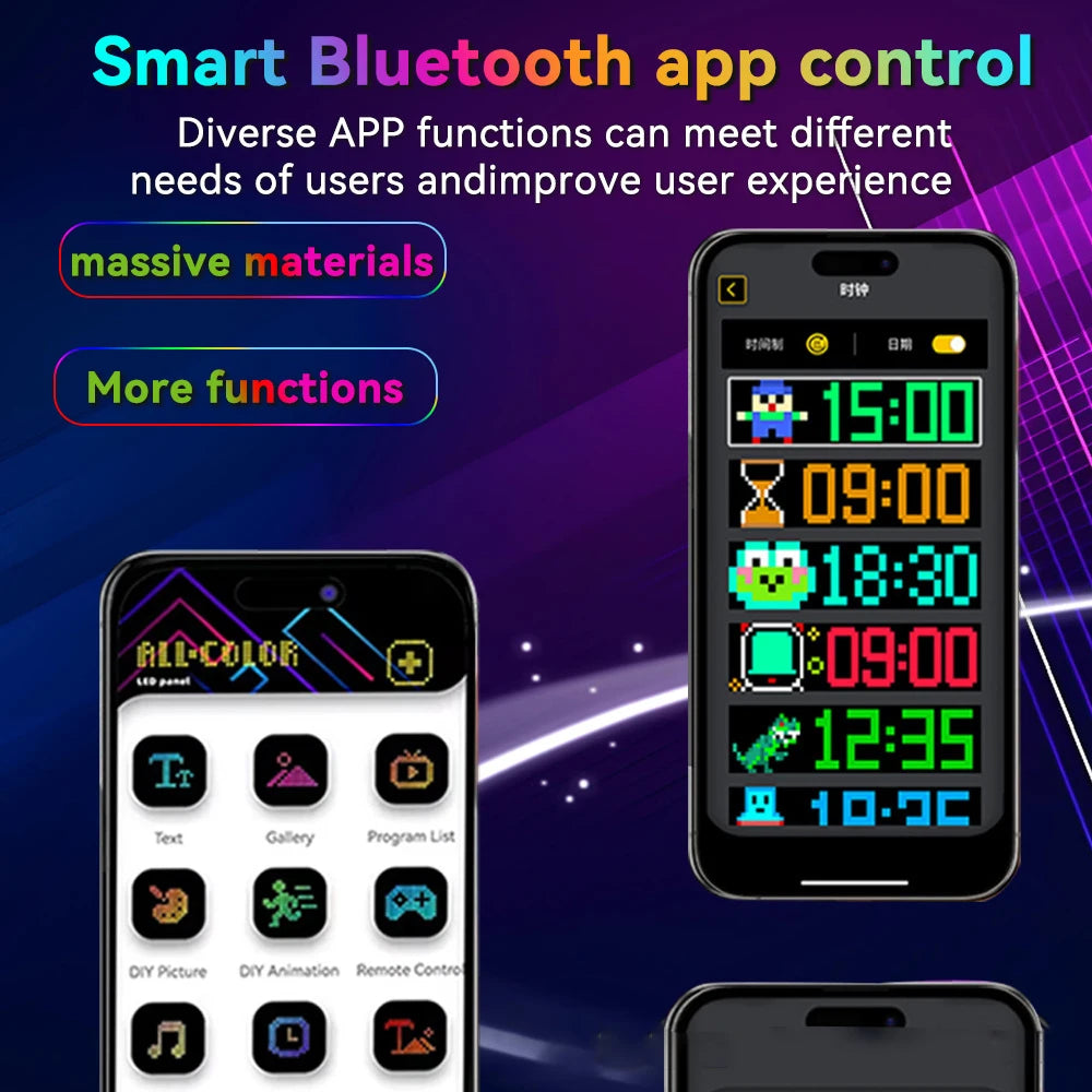 Programmable LED Matrix Pixel DC 5V RGB LED Car Sign Animation Panel DIY Bluetooth App Control LED Panel Flexible Display Light