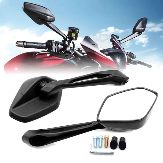 Espelho retrovisor para motocicleta m10, scooter, streetbike, vidro branco, acessórios universais para espelho retrovisor, para bajaj/kawasaki dominar 400