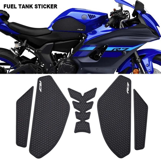 Motocicleta para r7 yzf r7 yzfr7 2021-2025 lado almofada do tanque de combustível almofadas protetor adesivos decalque gás joelho aderência tração r7 tanque almofada