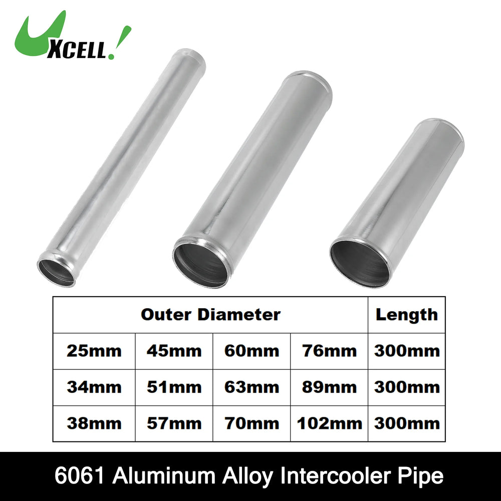 UXCELL OD 38mm 51mm 57mm 63mm 89mm Comprimento 300mm Tubo De Liga De Alumínio Intercooler Tubo Tubo De Entrada De Ar Reta para Carro